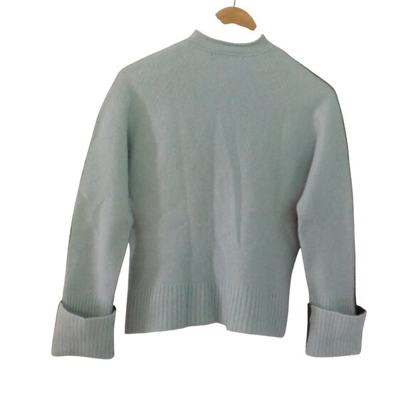 Sita Murt Womens Sweater Extra fine wool Angora Color Block Gray Green 48 Medium - Picture 5 of 6